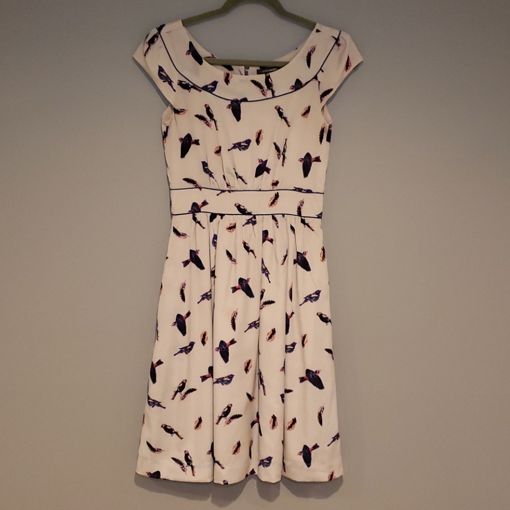 Modcloth Emily and Fin Bird Aviary Dress XS - Picture 2 of 5